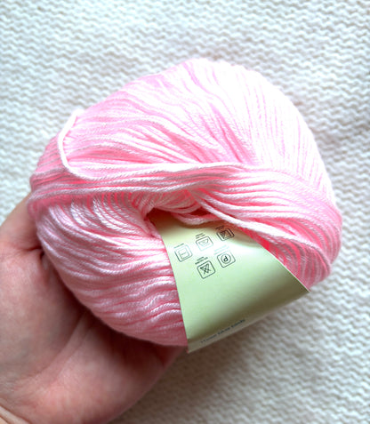 5 balls x 50g Cashmere Silk yarn : Cashmere + Silk + Bamboo fiber : 06 Pastel Pink