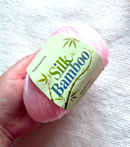 5 balls x 50g Cashmere Silk yarn : Cashmere + Silk + Bamboo fiber : 06 Pastel Pink