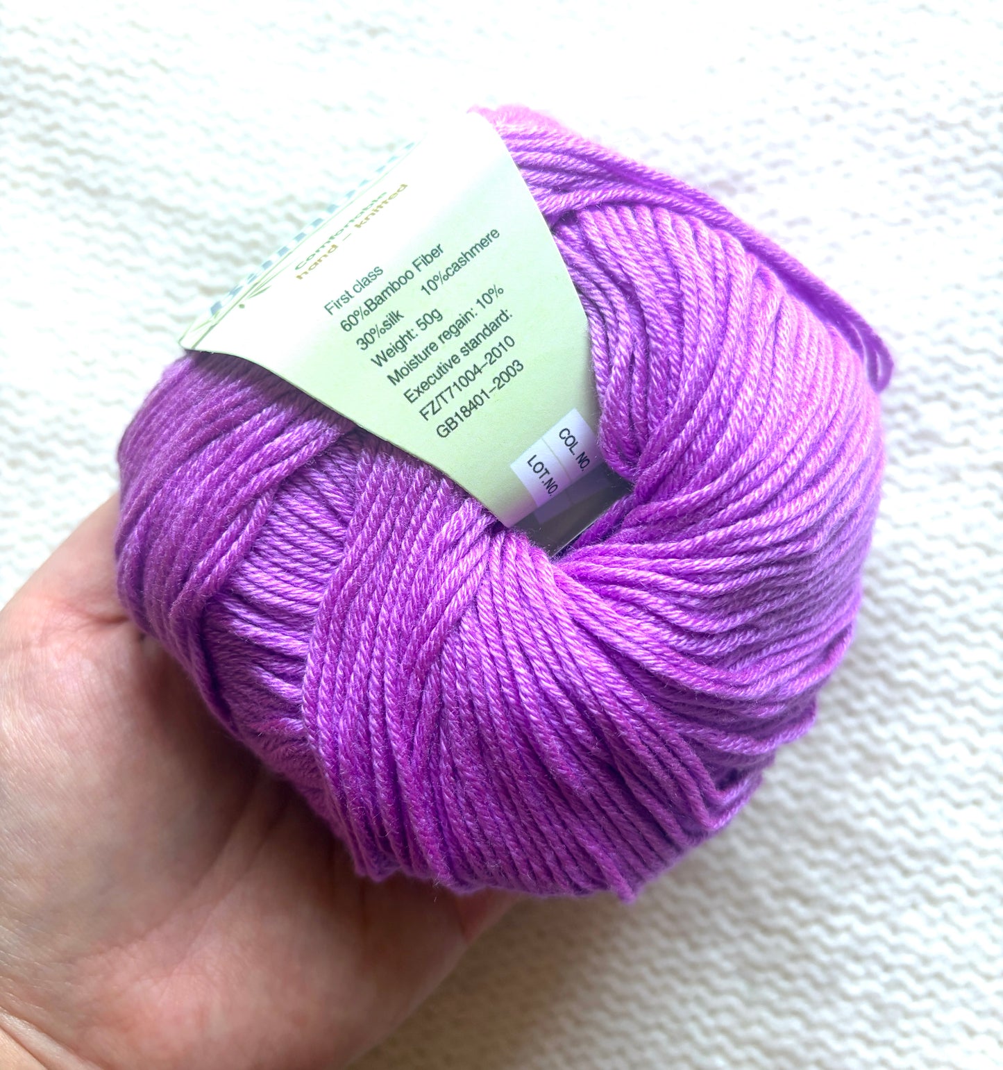 5 balls x 50g Cashmere Silk yarn : Cashmere + Silk + Bamboo fiber : 21 Lilac