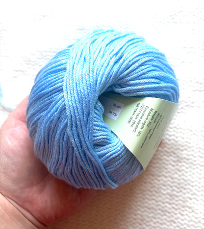 5 balls x 50g Cashmere Silk yarn : Cashmere + Silk + Bamboo fiber : 10 Sky Blue