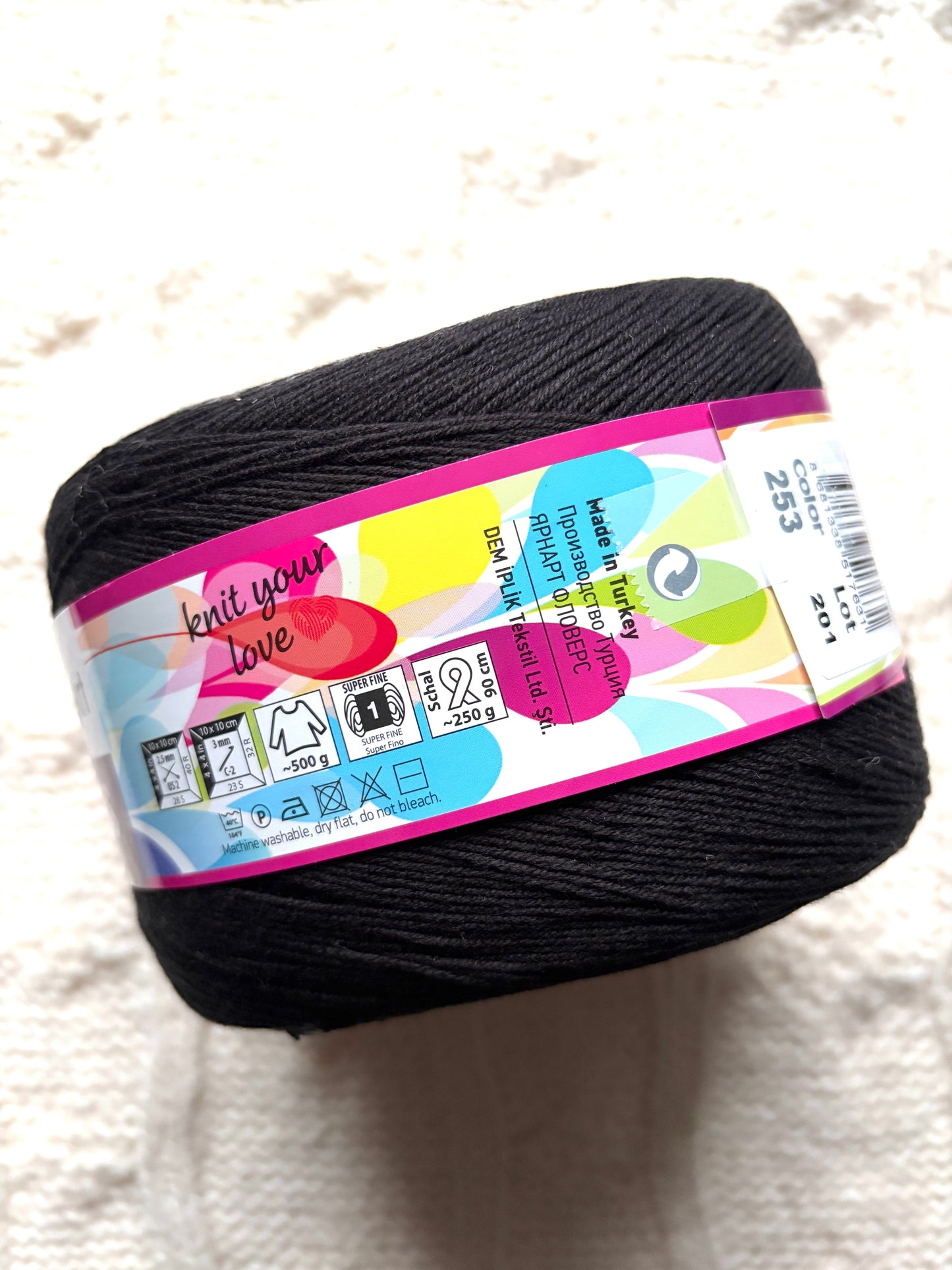 1 cake x 250g YarnArt Flowers Yarn Cake - Colour 253 : Cotton Blend