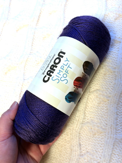 2 Balls x 170g CARON Simply Soft Yarn Purple 100% Acrylic