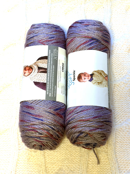 2 Balls x 141g CARON Simply Soft Yarn Speckle : Snapdragon