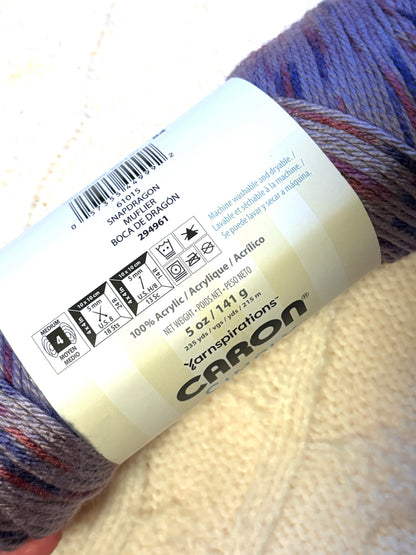 2 Balls x 141g CARON Simply Soft Yarn Speckle : Snapdragon