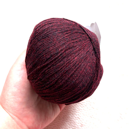 3 balls x 50g Cashmere yarn : 100% Cashmere : 17 Rosewood Red