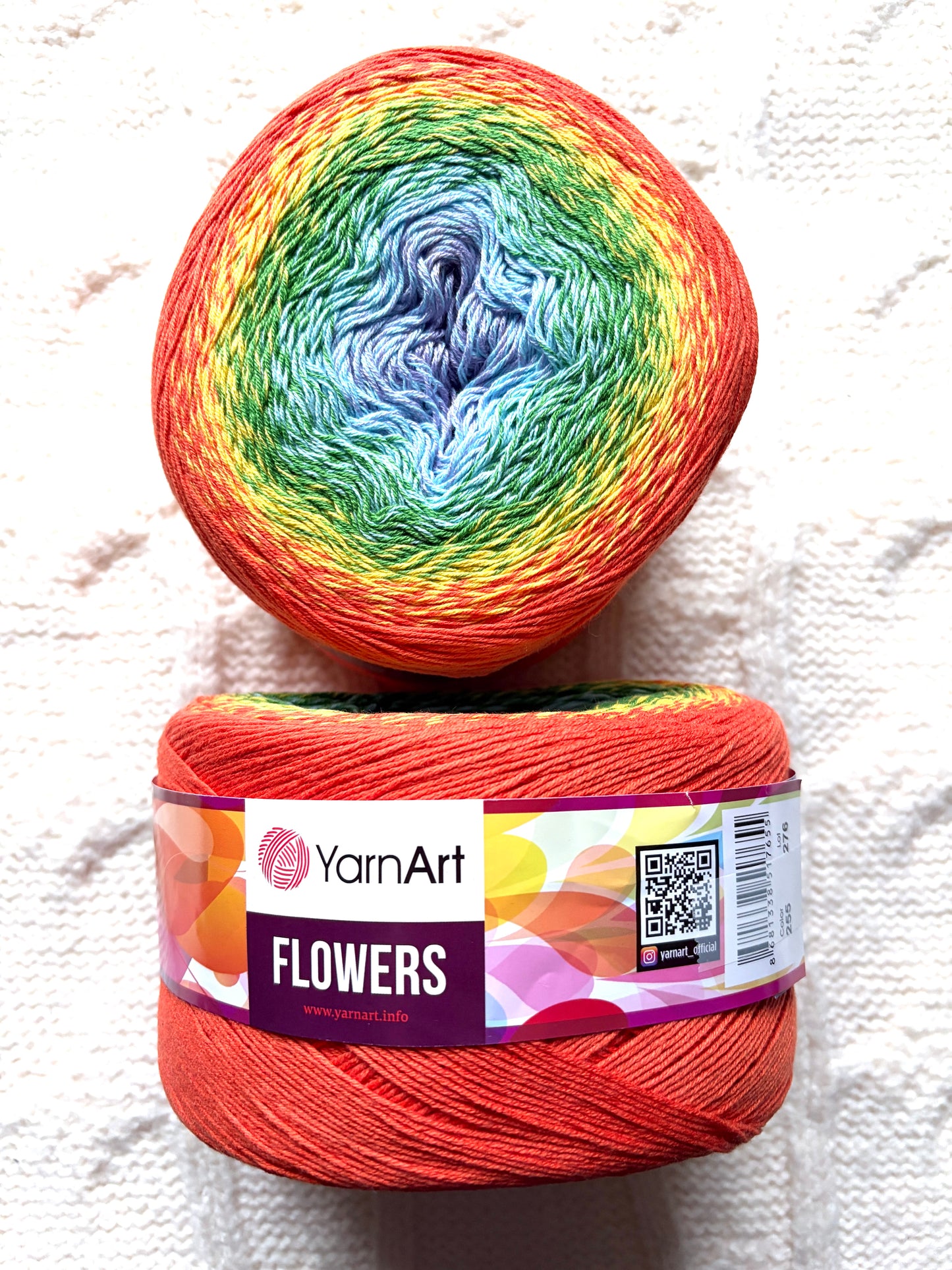 1 cake x 250g YarnArt Flowers Yarn Cake - Colour 255 : Cotton Blend