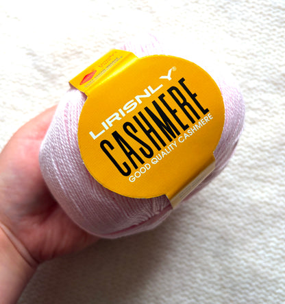 4 balls x 50g Cashmere yarn : 95% Cashmere + 5% Acrylic : 27 Soft Pink