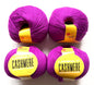 4 balls x 50g Cashmere yarn : 95% Cashmere + 5% Acrylic : 50 Magenta