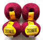 4 balls x 50g Cashmere yarn : 95% Cashmere + 5% Acrylic : 14 Claret Red