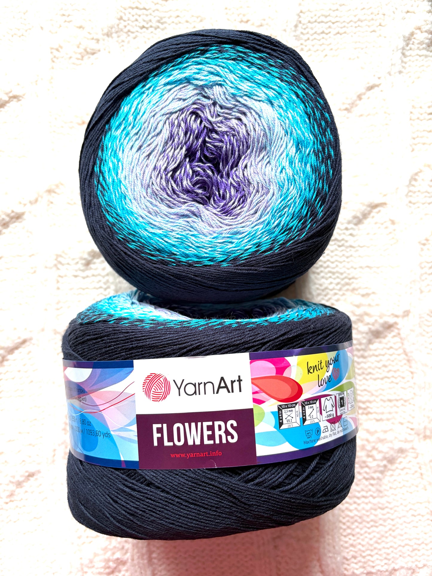 1 cake x 250g YarnArt Flowers Yarn Cake - Colour 254 : Cotton Blend