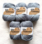 5 balls x 50g Cashmere Silk yarn : 60% Cashmere + 40% Silk : 37 Grey