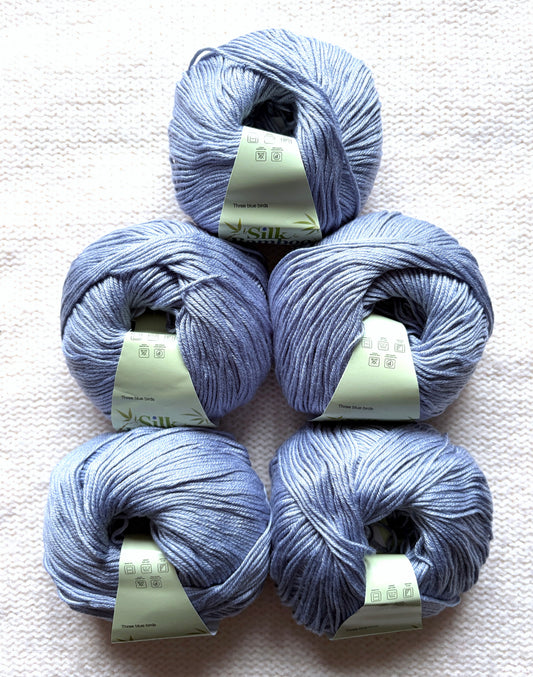 5 balls x 50g Cashmere Silk yarn : Cashmere + Silk + Bamboo fiber : 08 Slate Grey