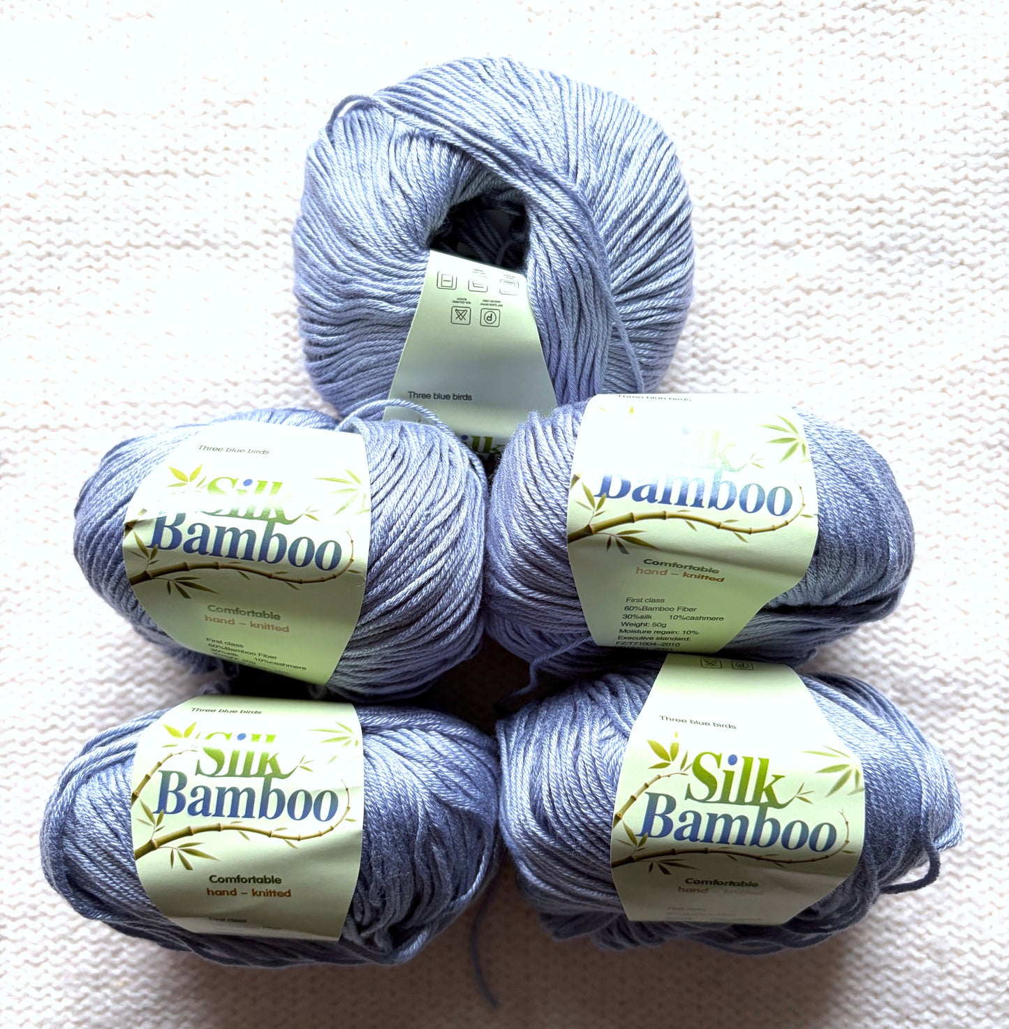 5 balls x 50g Cashmere Silk yarn : Cashmere + Silk + Bamboo fiber : 08 Slate Grey