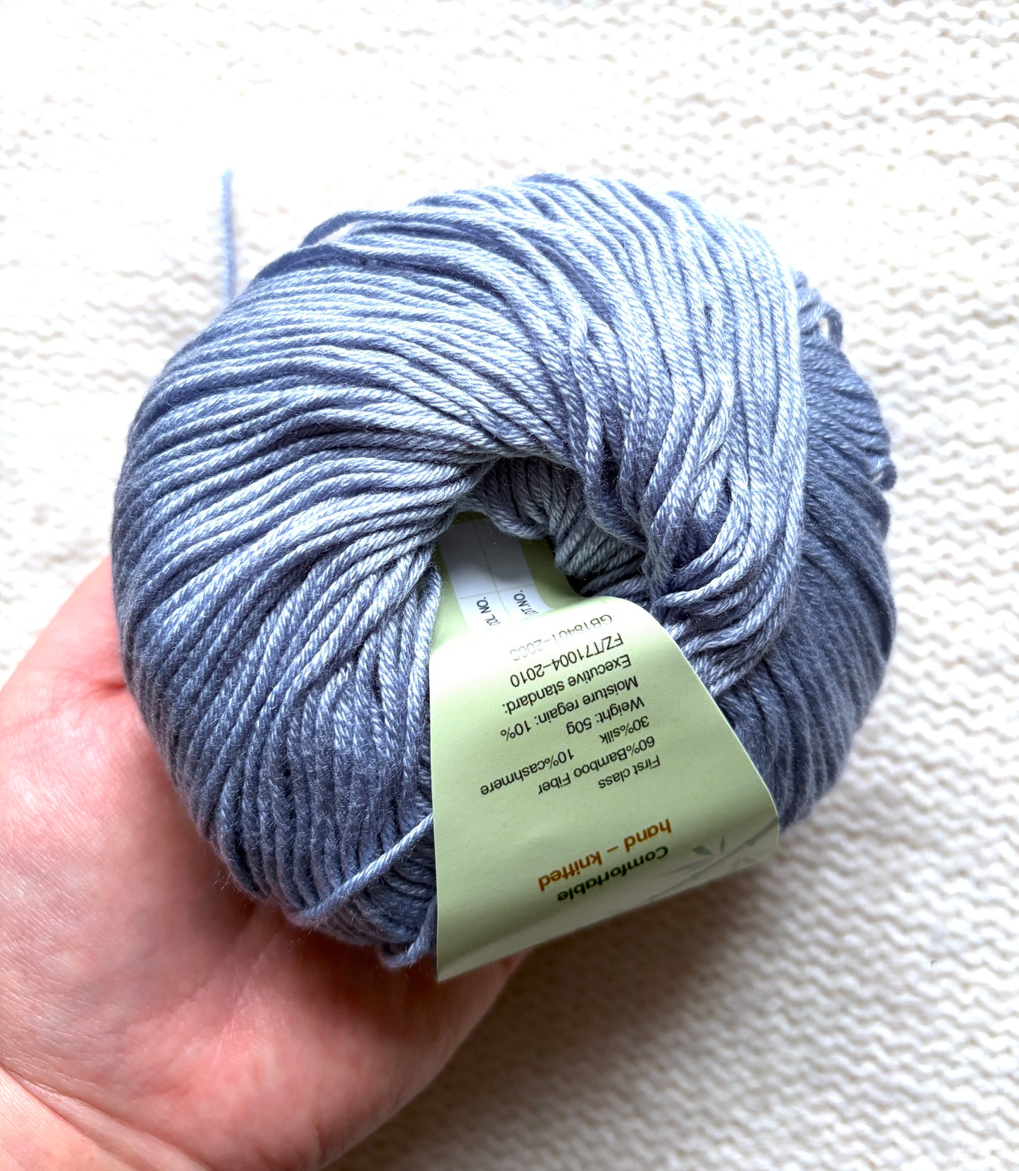 5 balls x 50g Cashmere Silk yarn : Cashmere + Silk + Bamboo fiber : 08 Slate Grey