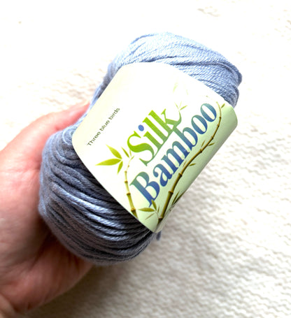5 balls x 50g Cashmere Silk yarn : Cashmere + Silk + Bamboo fiber : 08 Slate Grey