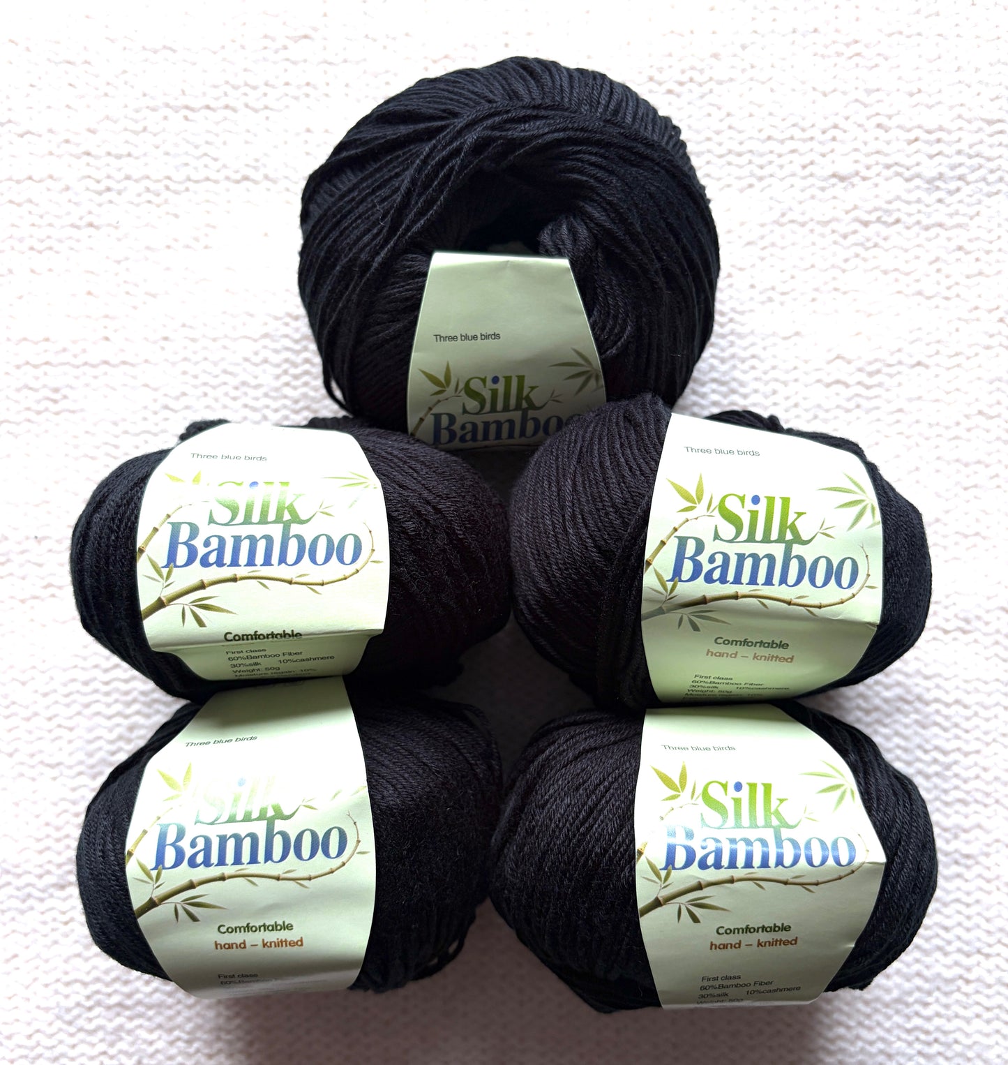 5 balls x 50g Cashmere Silk yarn : Cashmere + Silk + Bamboo fiber : 29 Charcoal
