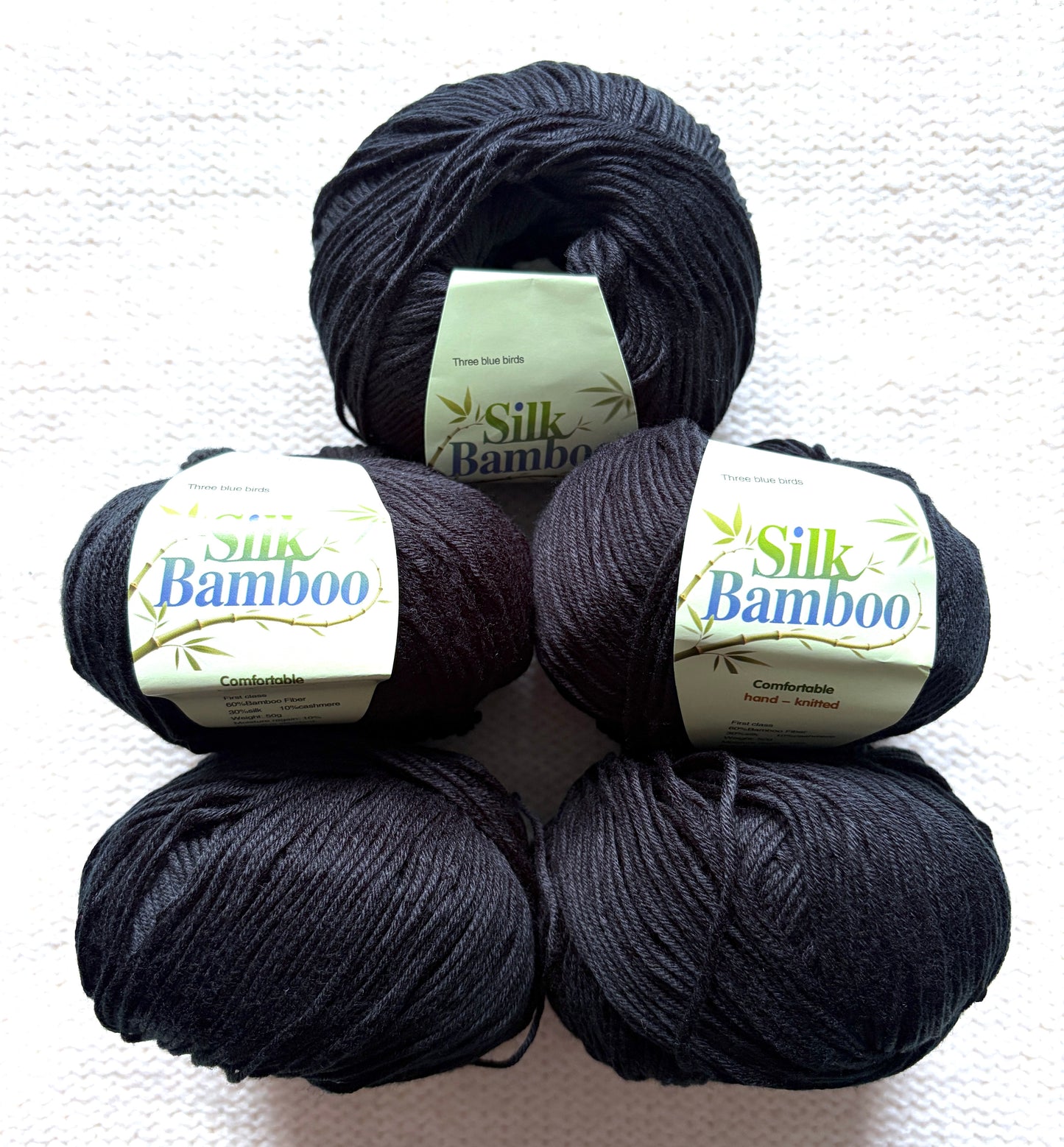 5 balls x 50g Cashmere Silk yarn : Cashmere + Silk + Bamboo fiber : 29 Charcoal