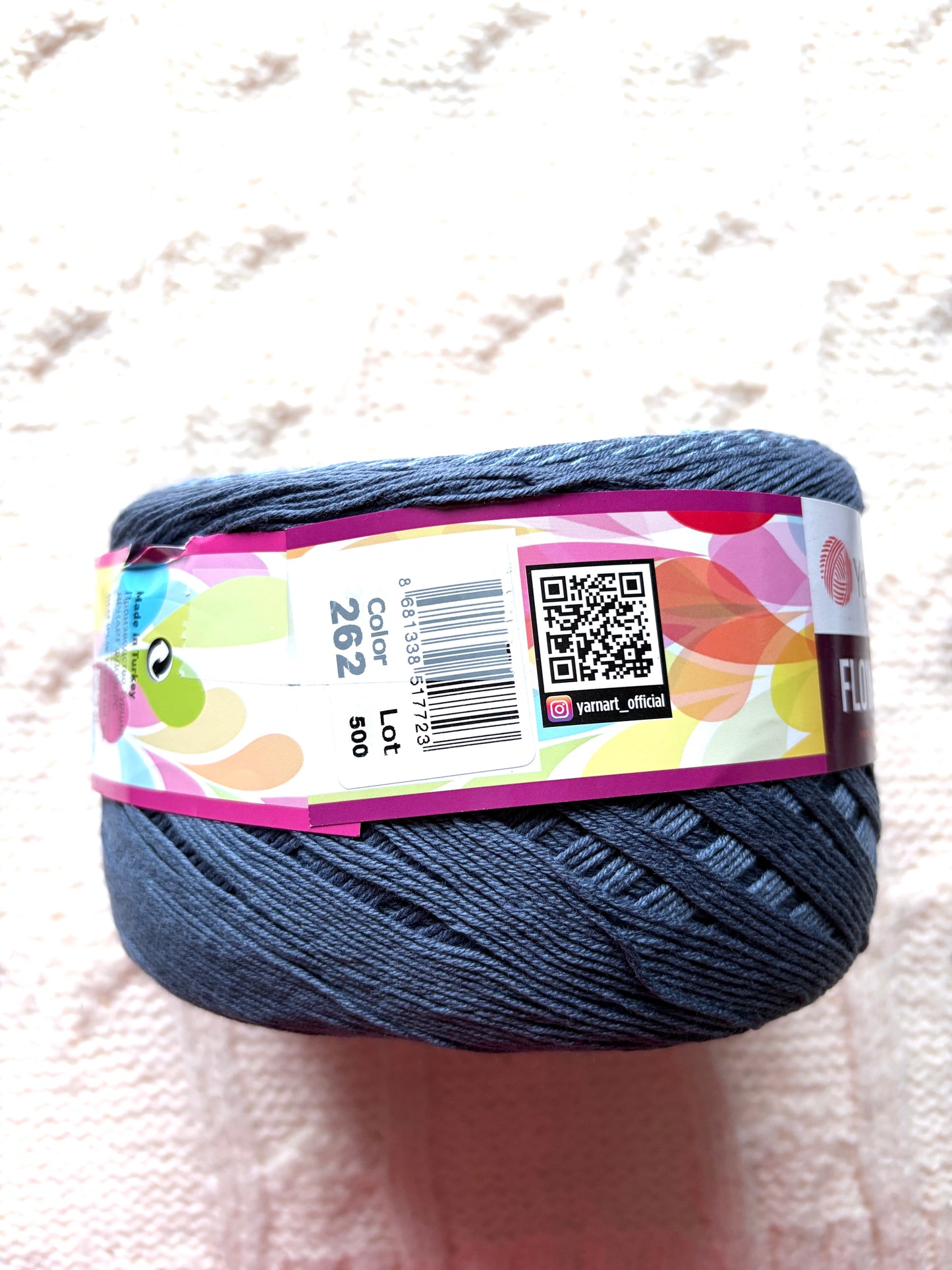 1 cake x 250g YarnArt Flowers Yarn Cake - Colour 262 : Cotton Blend