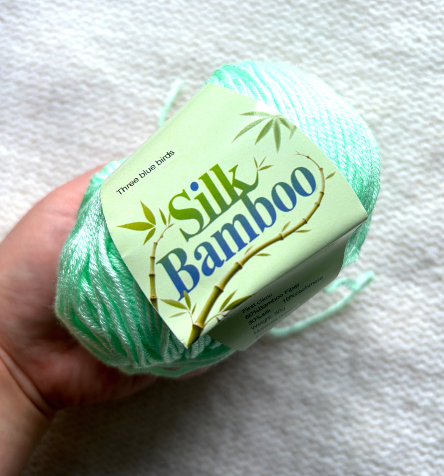 5 balls x 50g Cashmere Silk yarn : Cashmere + Silk + Bamboo fiber : 25 Neon Green