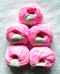 5 balls x 50g Cashmere Silk yarn : Cashmere + Silk + Bamboo fiber : 07 Neon Pink
