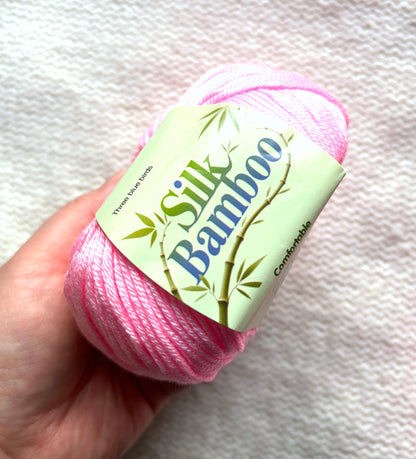 5 balls x 50g Cashmere Silk yarn : Cashmere + Silk + Bamboo fiber : 07 Neon Pink