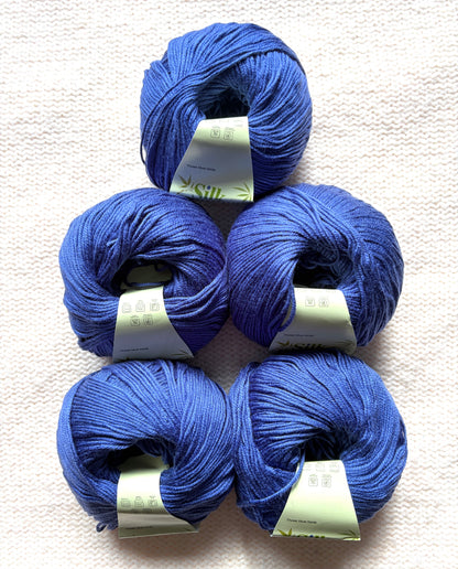 5 balls x 50g Cashmere Silk yarn : Cashmere + Silk + Bamboo fiber : 23 Persian Blue