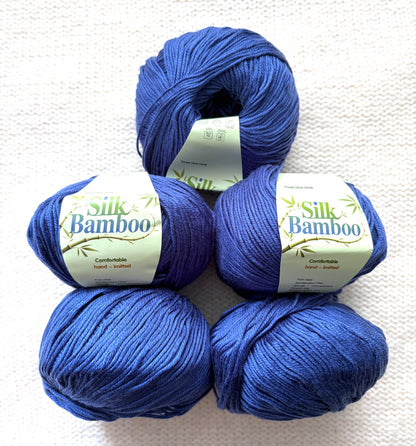 5 balls x 50g Cashmere Silk yarn : Cashmere + Silk + Bamboo fiber : 23 Persian Blue
