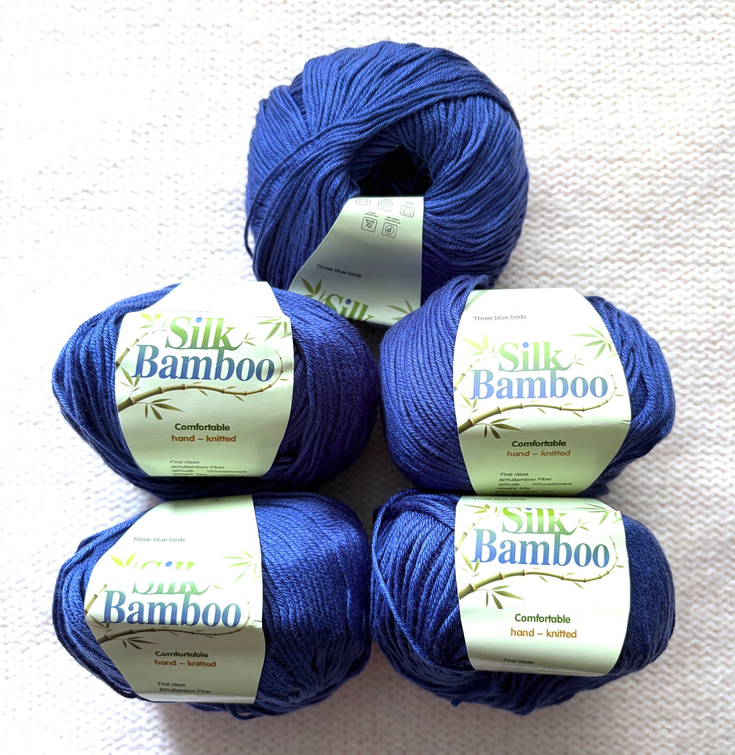 5 balls x 50g Cashmere Silk yarn : Cashmere + Silk + Bamboo fiber : 23 Persian Blue
