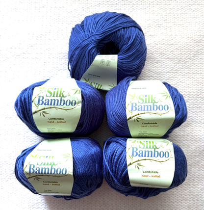5 balls x 50g Cashmere Silk yarn : Cashmere + Silk + Bamboo fiber : 23 Persian Blue