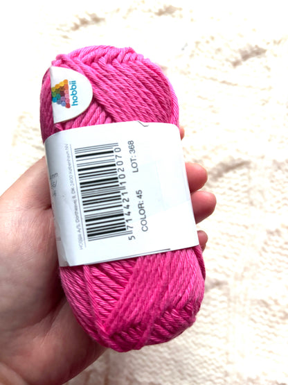5 balls x 50g Hobbii : Rainbow Cotton Yarn 8/8 Color Pack 08B : 100% Cotton