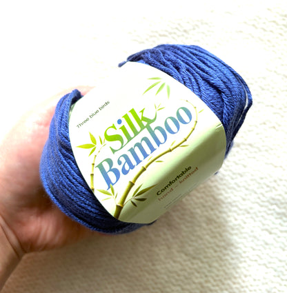 5 balls x 50g Cashmere Silk yarn : Cashmere + Silk + Bamboo fiber : 23 Persian Blue