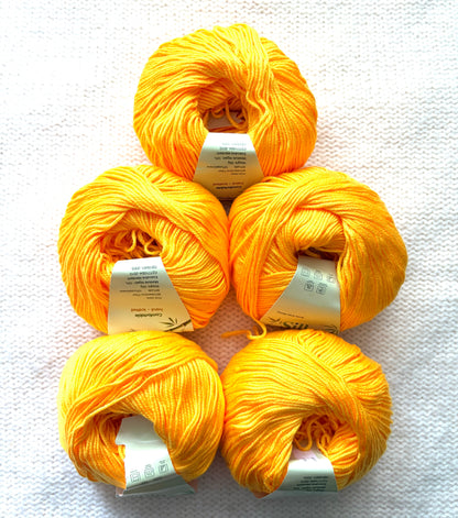 5 balls x 50g Cashmere Silk yarn : Cashmere + Silk + Bamboo fiber : 14 Marigold