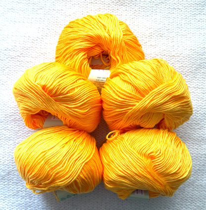 5 balls x 50g Cashmere Silk yarn : Cashmere + Silk + Bamboo fiber : 14 Marigold
