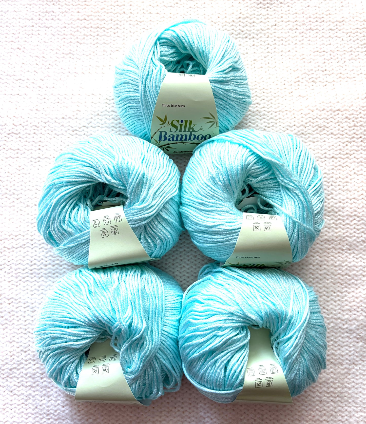 5 balls x 50g Cashmere Silk yarn : Cashmere + Silk + Bamboo fiber : 17 Turquoise