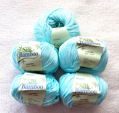 5 balls x 50g Cashmere Silk yarn : Cashmere + Silk + Bamboo fiber : 17 Turquoise