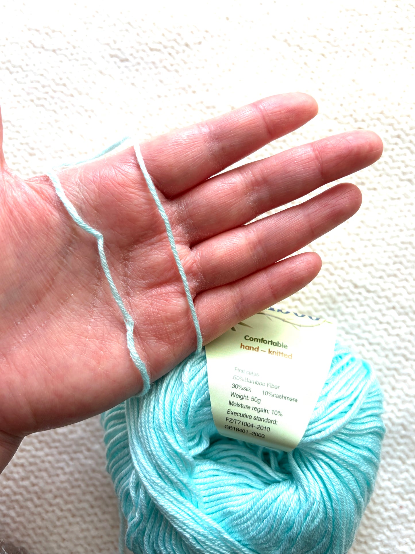 5 balls x 50g Cashmere Silk yarn : Cashmere + Silk + Bamboo fiber : 17 Turquoise