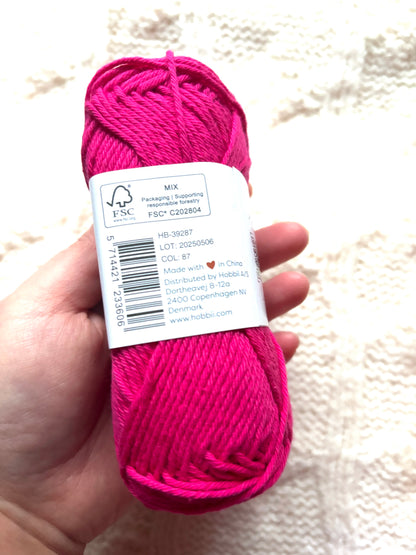 10 balls x 50g Hobbii : Rainbow Cotton Yarn 8/6 Color Pack 11 : 100% Cotton