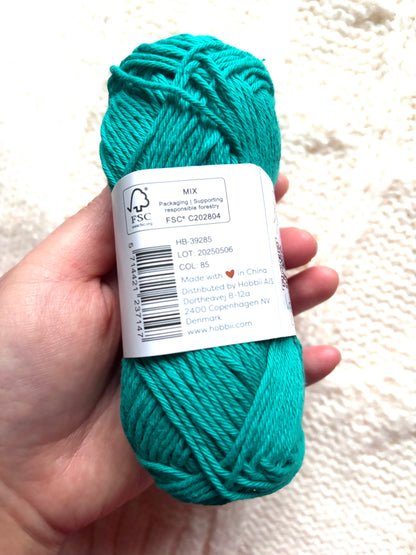 5 balls x 50g Hobbii : Rainbow Cotton Yarn 8/6 Color Pack 11A : 100% Cotton