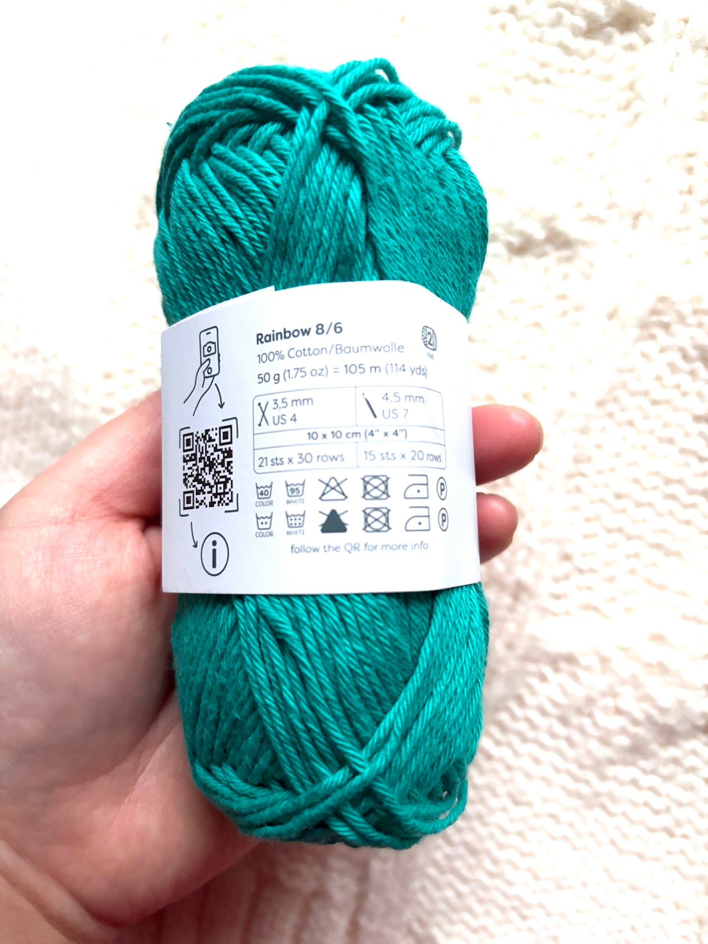 5 balls x 50g Hobbii : Rainbow Cotton Yarn 8/6 Color Pack 11A : 100% Cotton
