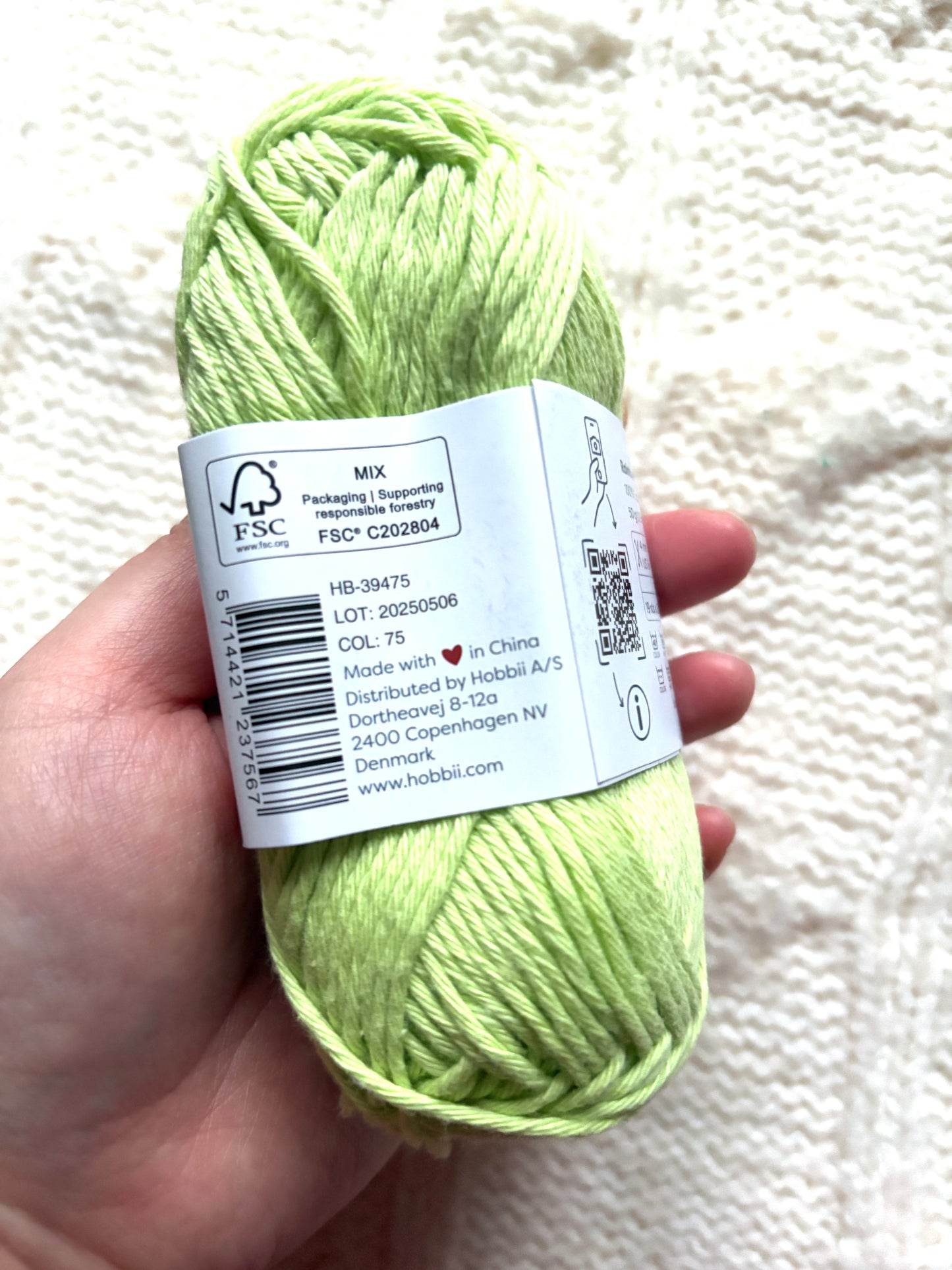5 balls x 50g Hobbii : Rainbow Cotton Yarn 8/8 Color Pack 05A : 100% Cotton