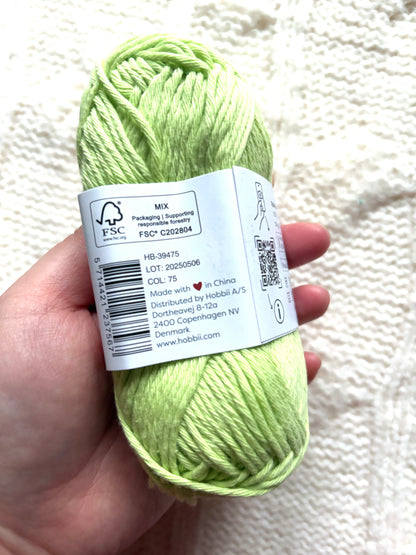 5 balls x 50g Hobbii : Rainbow Cotton Yarn 8/8 Color Pack 05A : 100% Cotton