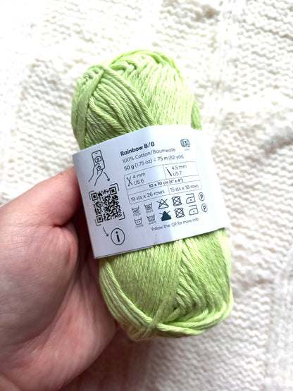5 balls x 50g Hobbii : Rainbow Cotton Yarn 8/8 Color Pack 05A : 100% Cotton
