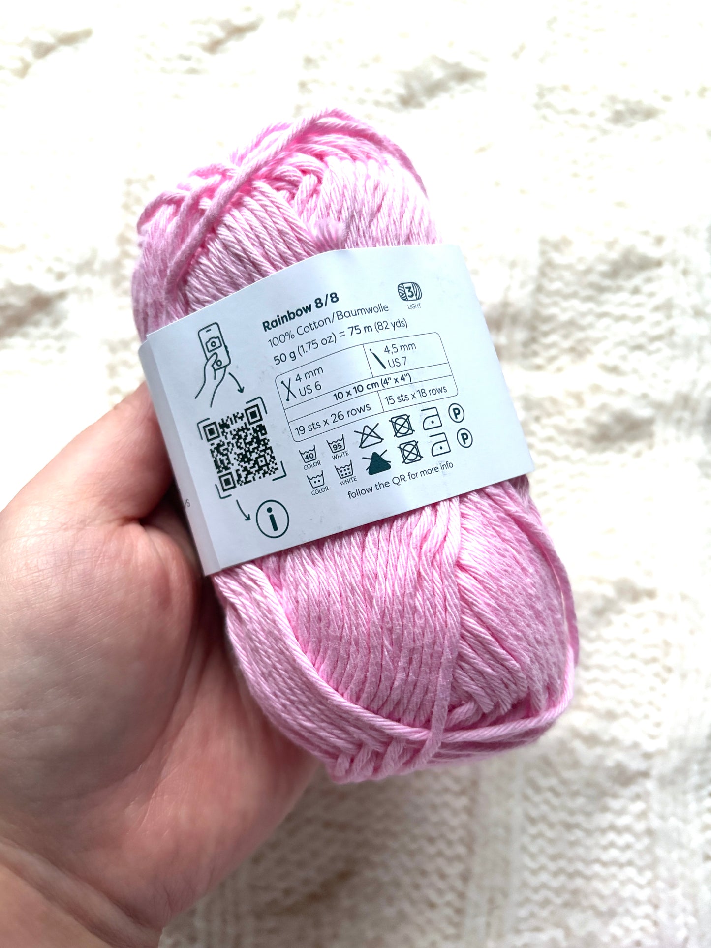 5 balls x 50g Hobbii : Rainbow Cotton Yarn 8/8 Color Pack 05B : 100% Cotton