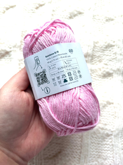 5 balls x 50g Hobbii : Rainbow Cotton Yarn 8/8 Color Pack 05B : 100% Cotton