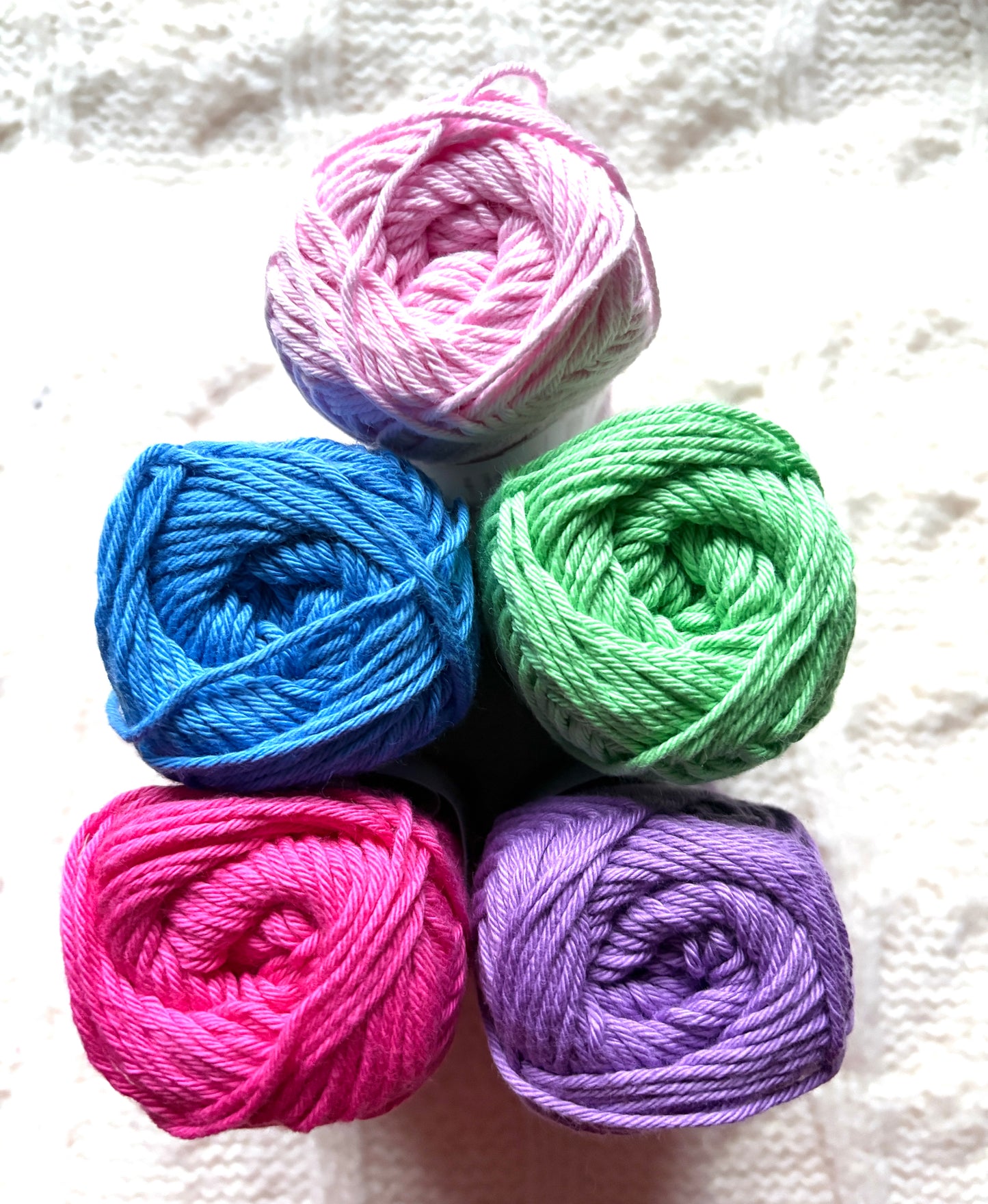 5 balls x 50g Hobbii : Rainbow Cotton Yarn 8/6 Color Pack 06B : 100% Cotton