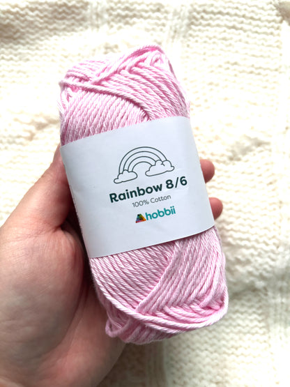 5 balls x 50g Hobbii : Rainbow Cotton Yarn 8/6 Color Pack 12A : 100% Cotton (Copy)