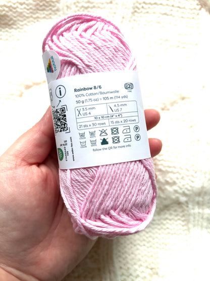 5 balls x 50g Hobbii : Rainbow Cotton Yarn 8/6 Color Pack 12A : 100% Cotton (Copy)