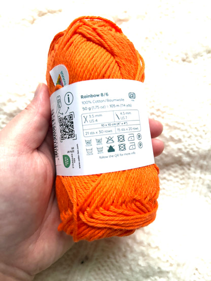 5 balls x 50g Hobbii : Rainbow Cotton Yarn 8/6 Color Pack 09A : 100% Cotton (Copy)