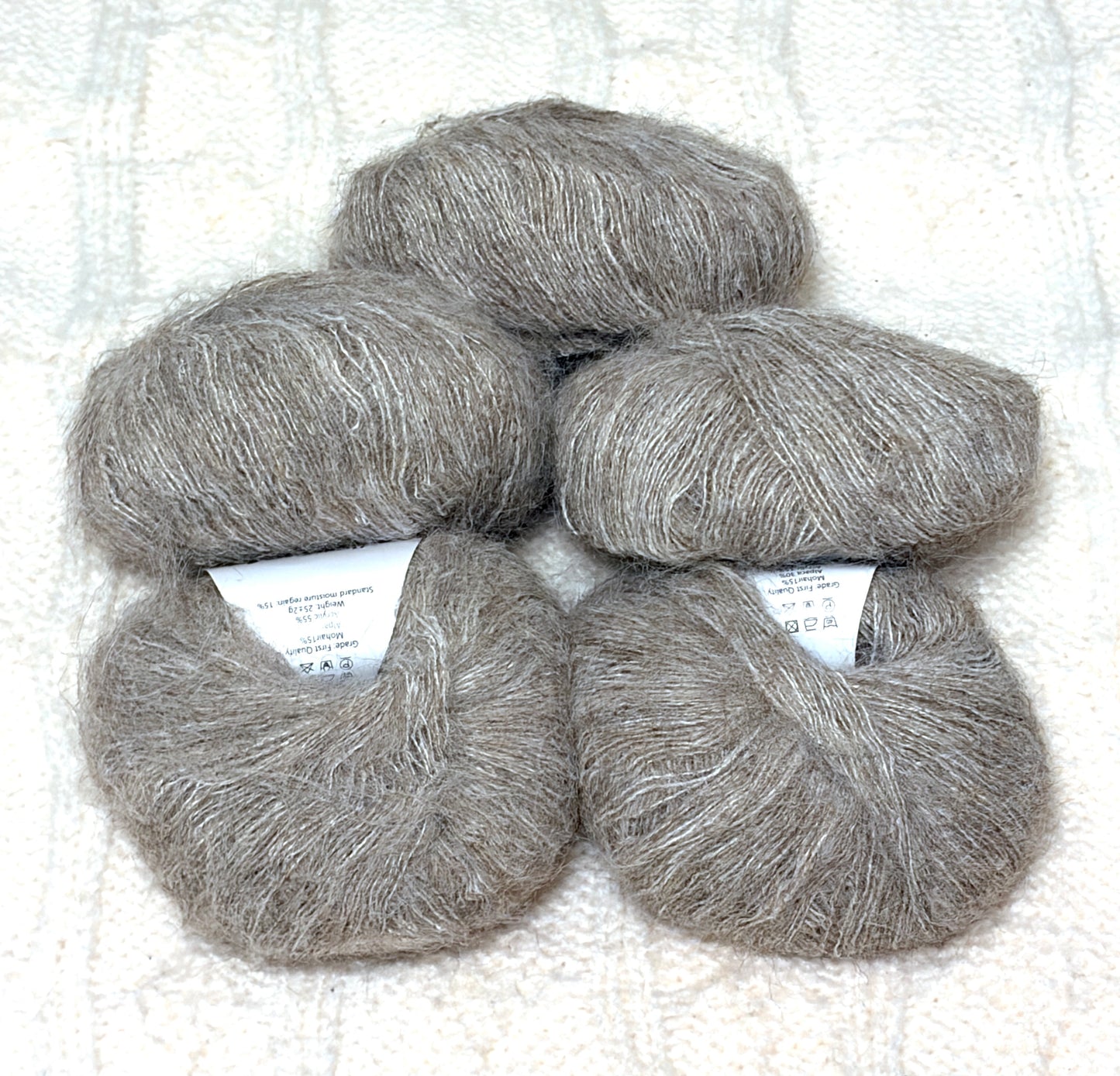 5 balls x 25g Alpaca Mohair yarn : Mohair + Alpaca + Acrylic : 09 Khaki