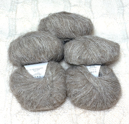 5 balls x 25g Alpaca Mohair yarn : Mohair + Alpaca + Acrylic : 09 Khaki